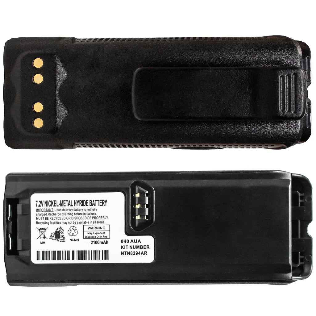 NTN8294AR / NTN8923AR 7.2V 2100mAh Ni-MH Battery with Belt Clip for Motorola XTS3000, XTS3500, XTS5000