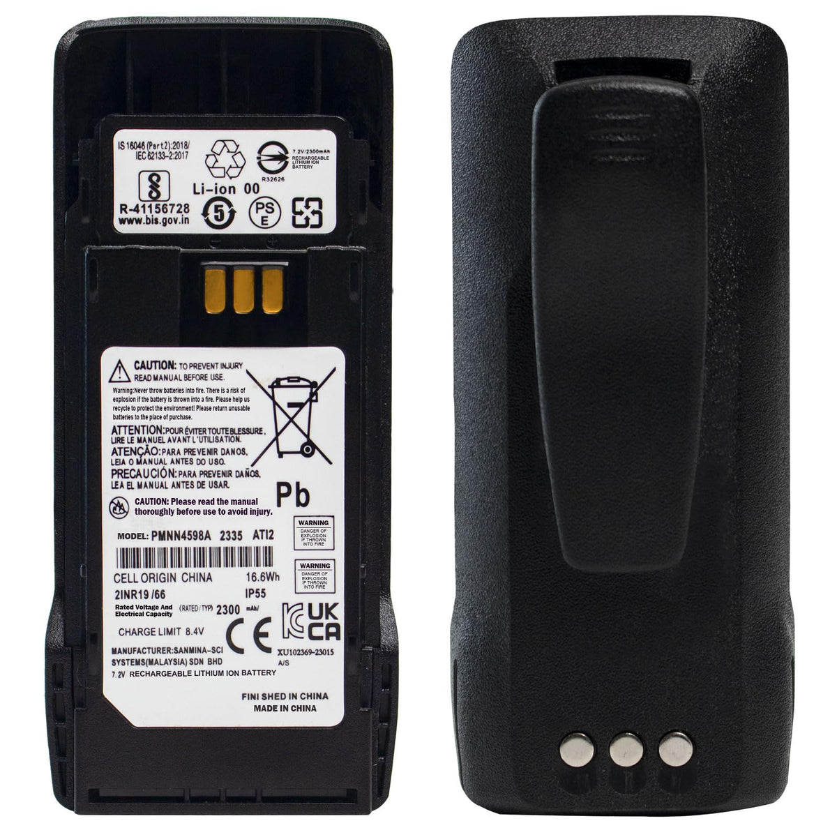 PMNN4598A 7.2V 2300mAh Li-ion Battery for Motorola R2 (with Belt Clip)