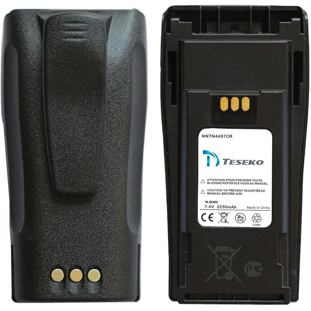 NNTN4497CR 7.4V 2250mAh Li-ion Battery with Belt Clip for Motorola CP200, CP200d, PR400, DEP450