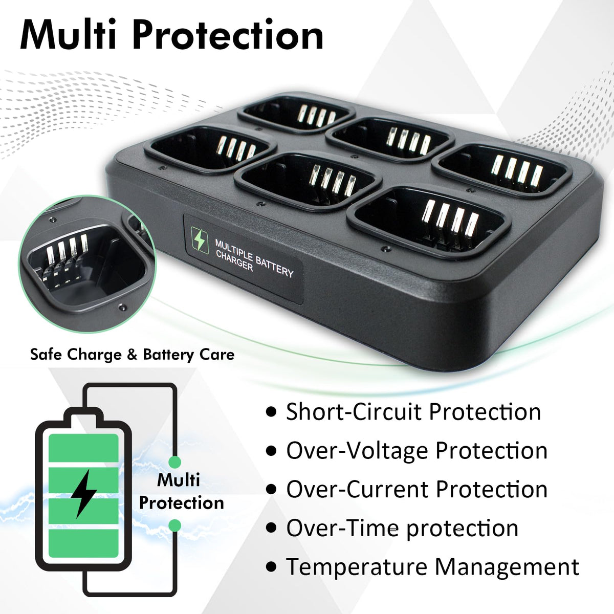 PMNN4476A 6-Way Multi-Unit Charger for Motorola CP Series Radios