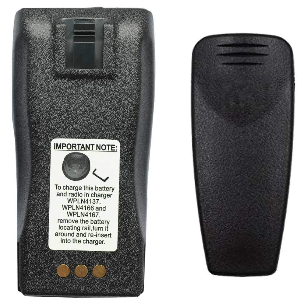 NNTN4851 / NNTN4496 7.2V 2200mAh Ni-MH Replacement Battery with Belt Clip for Motorola CP200, CP040, PR400